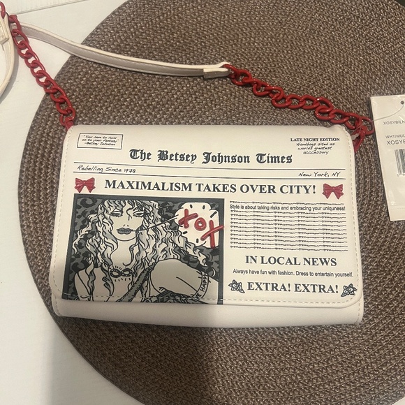 Betsey Johnson Newspaper Detail Crossbody (NWT) - Picture 6 of 6